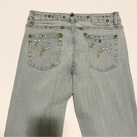 Vintage Vibe Y2K Light Wash Studded Bootcut Jeans Size 26 - Picture 11 of 16